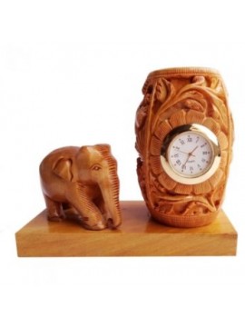 Wooden Elephant With Pen Holder watch